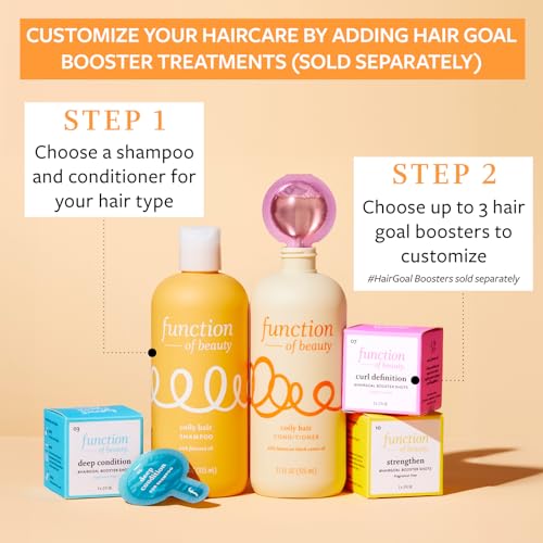 Image of Function of Beauty Coily Hair Shampoo & Conditioner Set - Sulfate-Free Shampoo & Conditioner Duo for Bouncy Coils - Anti-Frizz, Curl Defining & Deep Moisture - Dry & Dull Hair Care Products