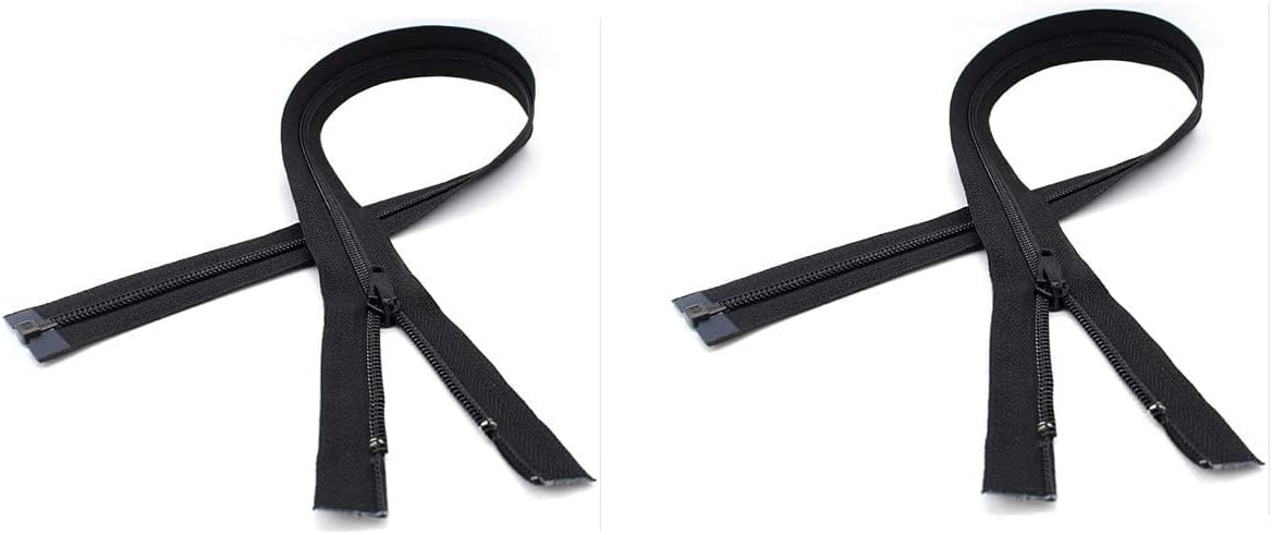 #5 Nylon Coil Separating YKK Lightweight Black Jacket Zippers - 2 Zippers Per Pack - Made in The United States - Choose Your Length (8" Inches)