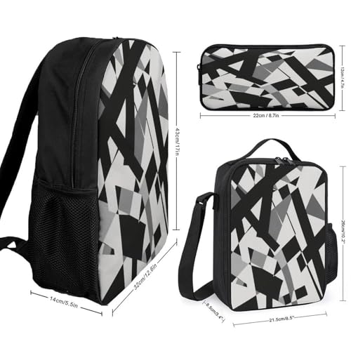Printed Backpack With Lunch Pack Storage Box Case The Beauty of Chaos 3pcs Lightweight Travel Backpack2