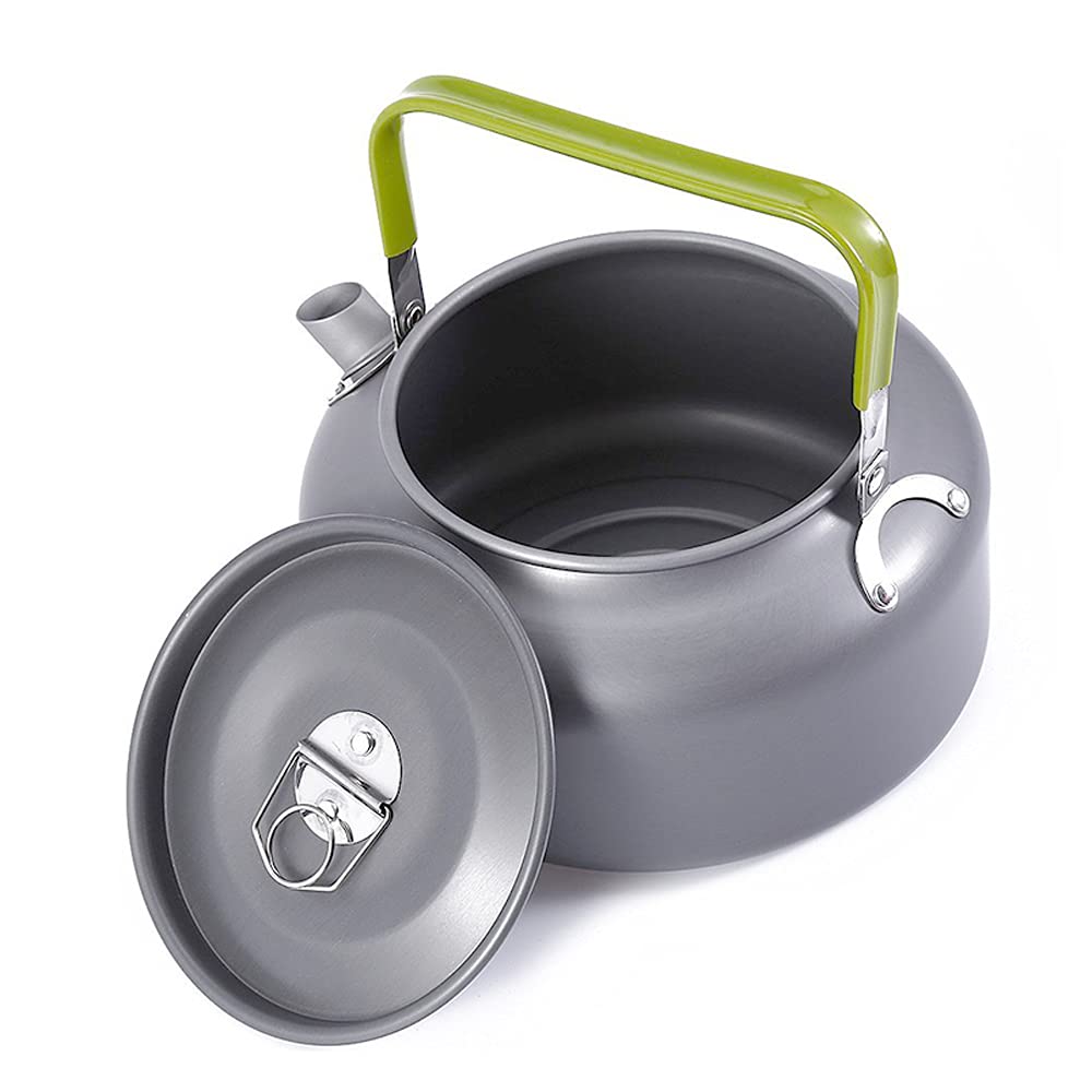 Hervidor de agua de camping al aire libre, caldera de té de aleación de aluminio con bolsa de transporte, pote de café ligero compacto, 0.8L/1.1L/1.2L/1.6L opcional