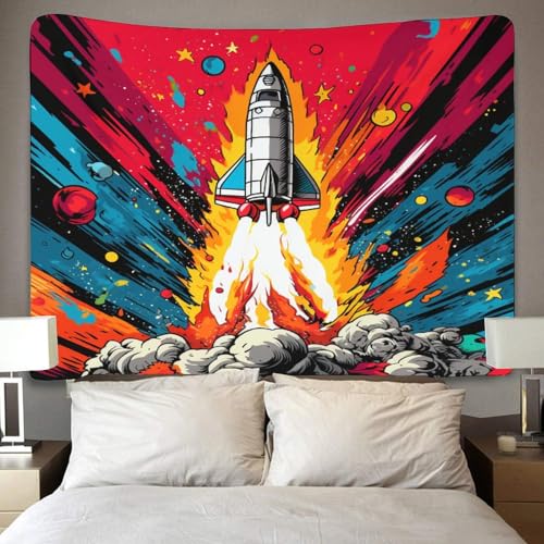 Poster mural fusée 3D solution déco rapide sans peinture 150x200 - 4