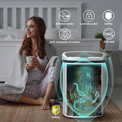 Caneca de basura ovalada de acero inoxidable 50 L miniatura 6