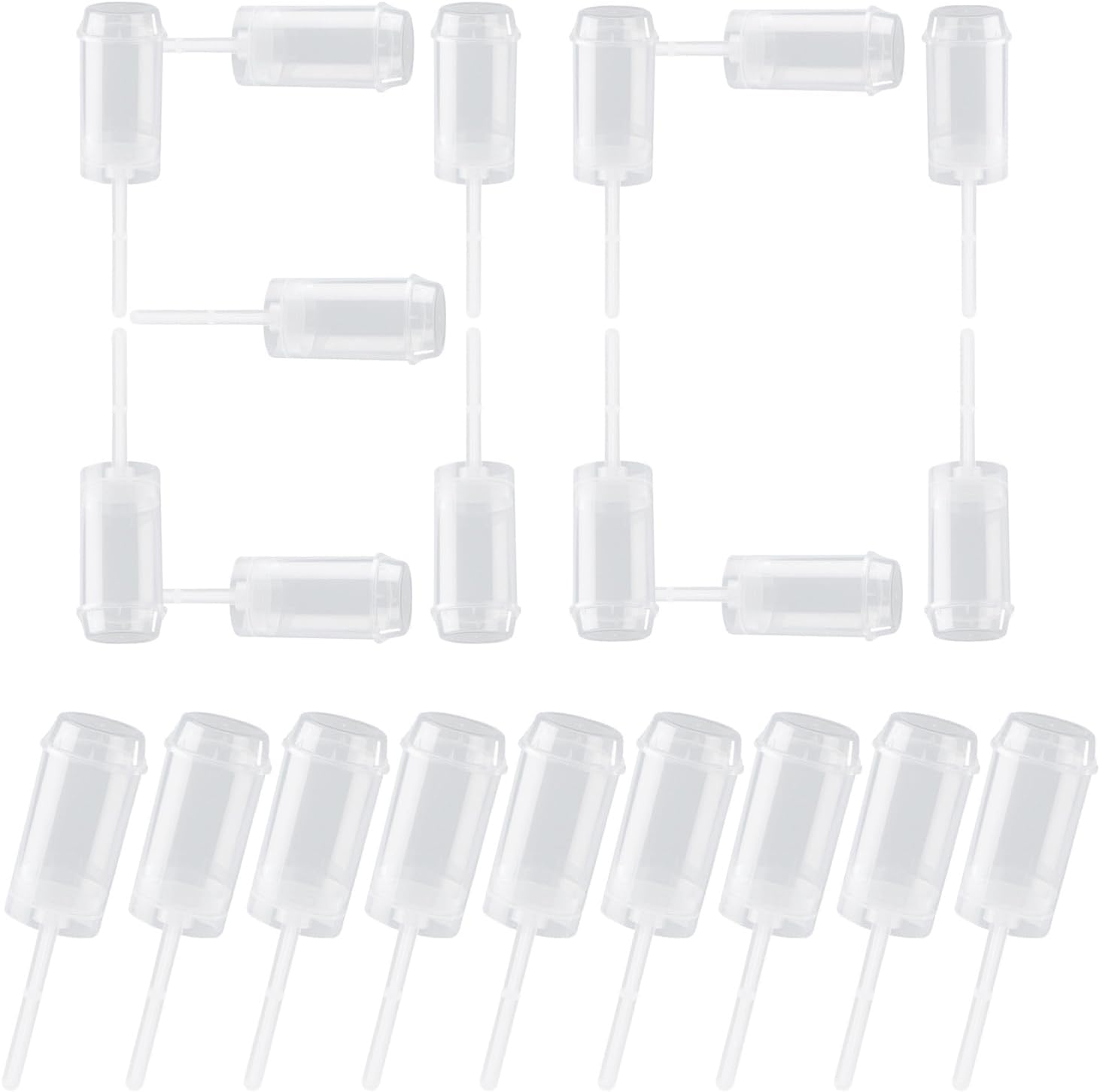 BOROLA 80 pcs Round Shape Clear Push-Up Cake Pop Shooter (Push Up Pops) Plastic Containers with Lids, Base & Sticks