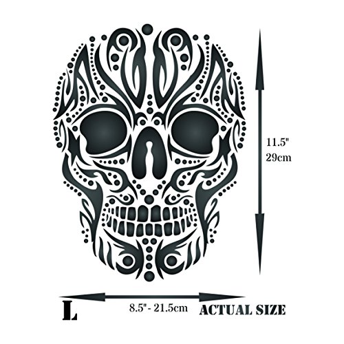 Pochoir tatouage tête de mort maori pour personnaliser vos meubles et murs - 7