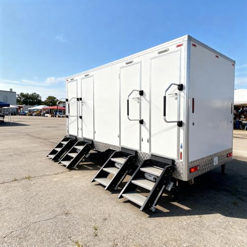 Portable Shower and Restroom Unit, Mobile Trailer with Customizable Stations for Large Events