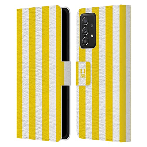 Étui portefeuille Galaxy A53 5G Head Case rayures jaunes housse cuir protection protection intégrale