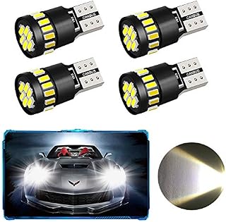 4 Pack T10 W5W 21 x 4014 Car LED Bulbs, Oladwolf Car Led Interior Lights With Canbus Parking Light Reserve Light Side Light Replacement Bulbs Interior Lamps(White) (T10)