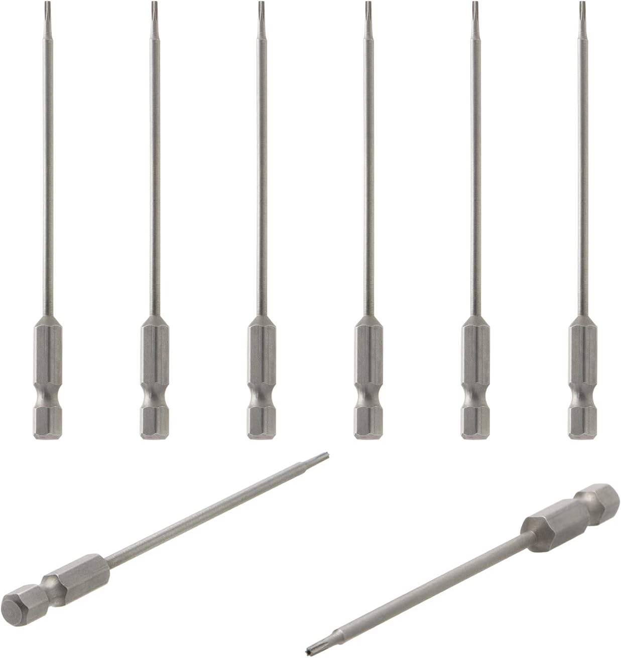 Aopin T15 with hole, Torx head screwdriver tamper proof, 1/4 inch hex handle, S2 steel magnetic, 100mm(3.94 inch) length, 10pcs