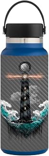 MightySkins Carbon Fiber Skin for Hydro Flask 32 oz. Wide Mouth - Wave Anchor | Protective, Durable Textured Carbon Fiber Finish | Easy to Apply, Remove, and Change Styles | Made in The USA