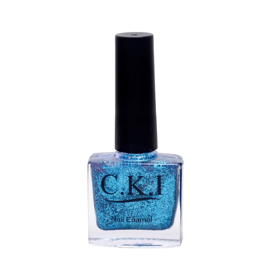 C.K.I Nail Polish, No Toxin Nail Lacquer, Higher Coverage, Premium Nude Collection, Lustrous, Non-Smudge, Non-Sticky, Waterproof, Stay Longer, Eyecatcher Shiny Glossy Finish Blue Sparkle