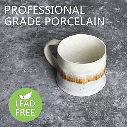 Bosmarlin Medium Ceramic Coffee Mug Set Of 2, 15 Oz, Big Stoneware Tea Cup For Office And Home, Dishwasher And Microwave Safe (Beige, 2) #TOP2