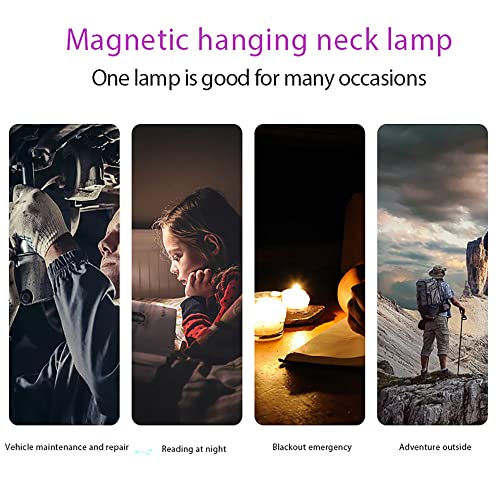 image for Aolyty LED Battery Neck Book Light, Magnetic Attraction Reading Light,