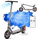 SISIGAD Electric Scooter Adults 10' Solid Tires, Peak 600W Motor, Max 20 Mph Speed, Up to 30 Miles Long Range, Portable Folding E-Scooter for Adults Commuter with Dual Braking System and App