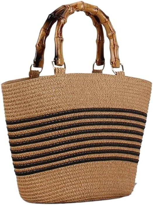 Hand Carry Woven Bag Clashing Stripe Bag Personalised Tote Bag