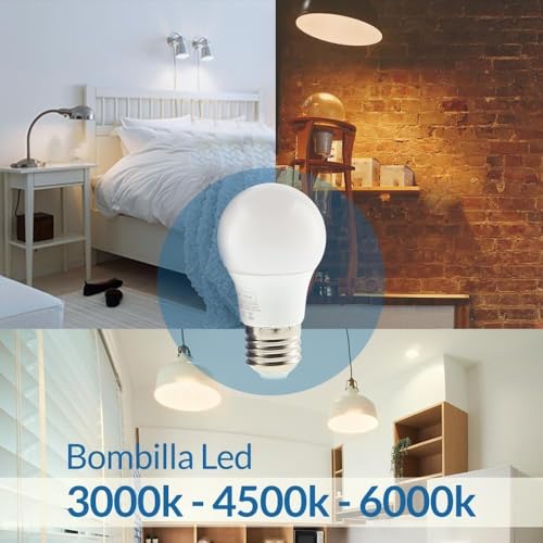 M Ledme - Pack 6, Bombilla Led E27 A60 10W, Luz fría (6000k), casquillo E27, 820 Lumen, IP20, Apertura del Haz de Luz 200°, Eficiencia energética y Bajo Consumo. LM7610 - Imagen 6