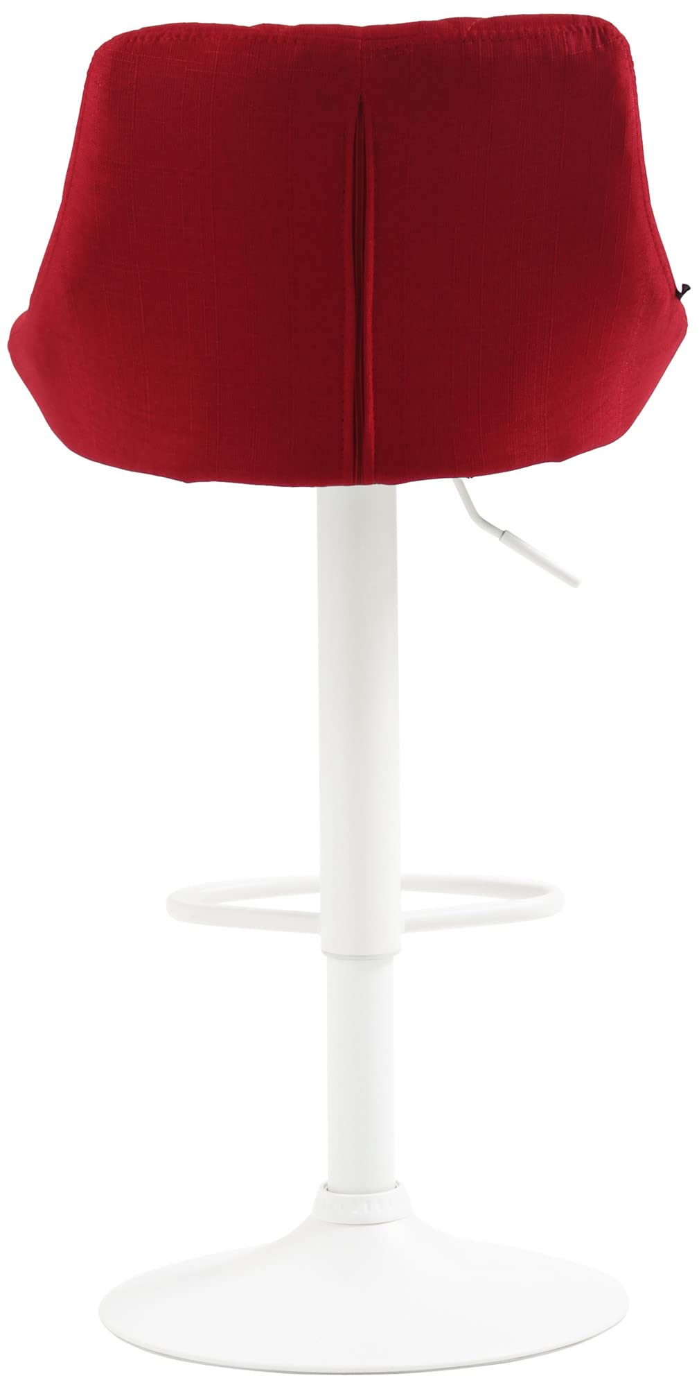 CLP Sgabello Design Lazio In Stoffa I Sedia Cucina Girevole E Regolabile 83-104 CM Con Poggiapiedi I Sgabello Bar Imbottito | Colore rosso Colore del telaio bianco