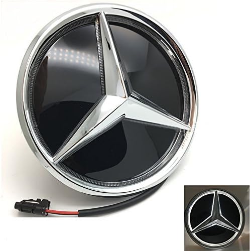 LED Emblem for Mercedes Benz 2013-2015,Car Front Grille Badge, Illuminated Logo Hood Star DRL for Mercedes Benz A B C E R GLK ML GL CLA CLS Class - White Light (2013-2015 Mirror Emblem)