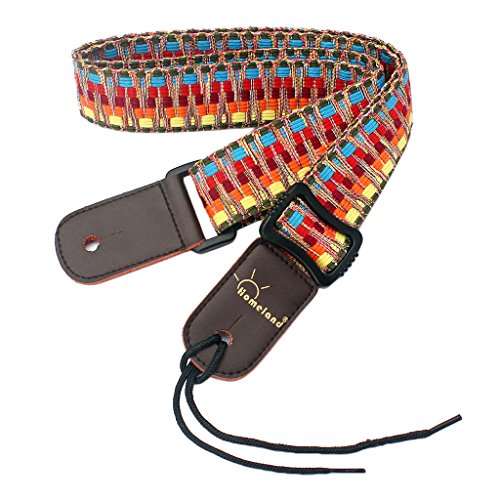 Sangle réglable à rayures avec extrémité en cuir pour ukulélé, guitare, banjo, mandoline - Les Beatles, Paul McCartney, John Lennon, RIngo Starr, George Harrison Sangle réglable à rayures avec extrémité en cuir pour ukulélé, guitare, banjo, mandoline – Image 4