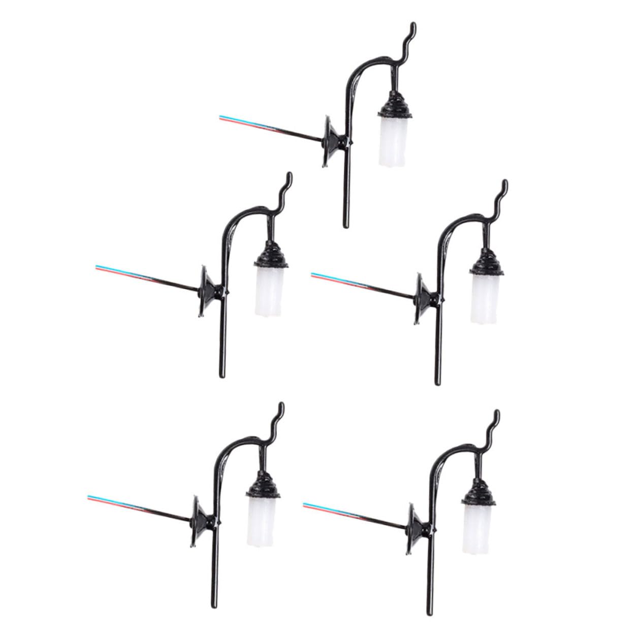 Mipcase 5pcs Miniature Wall Lamp Model Tiny Decorative Lights for Mini House Scenes Easy to Install Versions for Table and Garden Decor