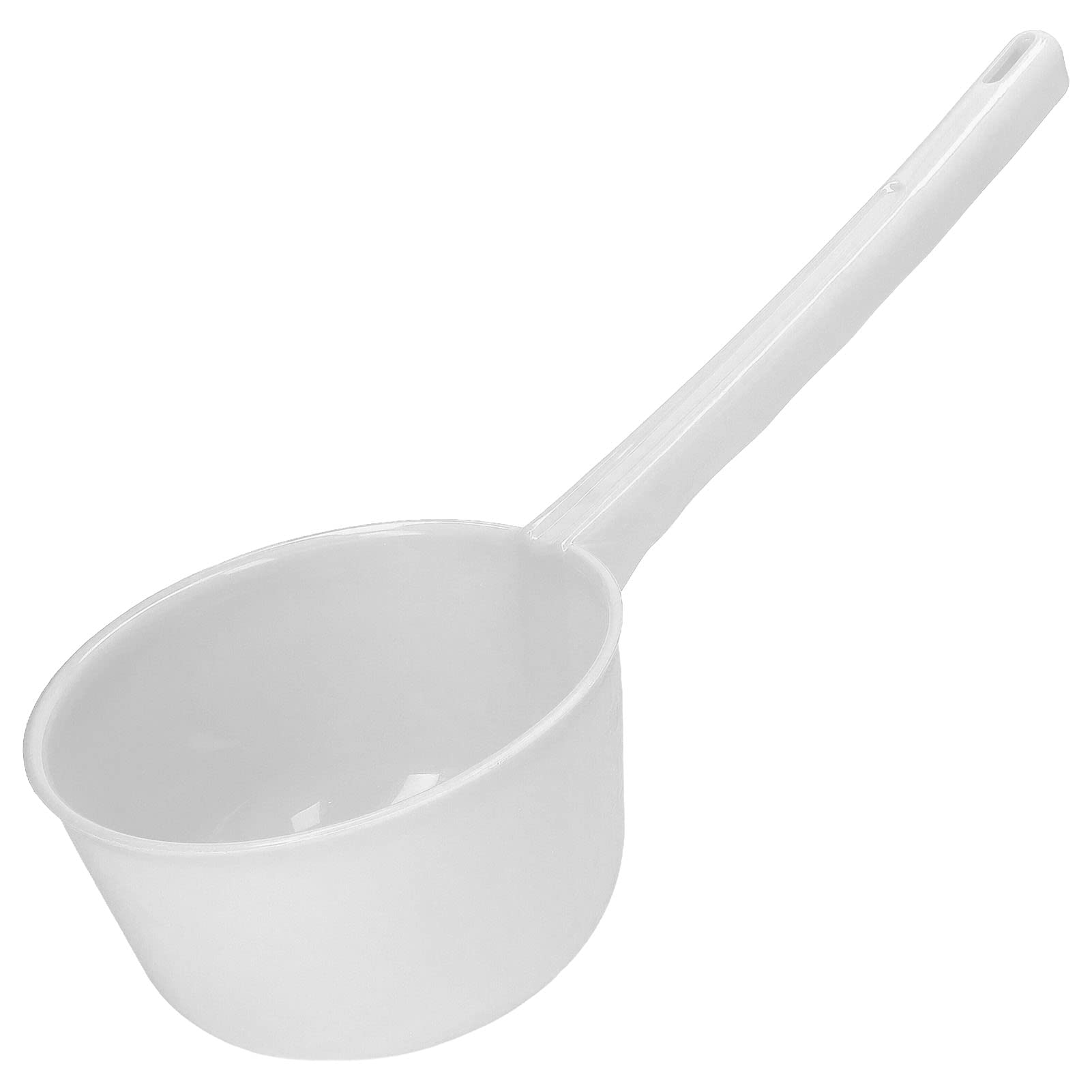 Pelle à eau de cuisine, grande capacité, louche à long manche en plastique épais, louche à eau agricole pour jardin, salle de bain, cuisine (blanc)