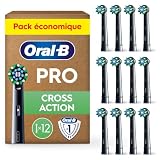 Oral-B Brossettes de Rechange Cross Action, lot de 12, Noires...