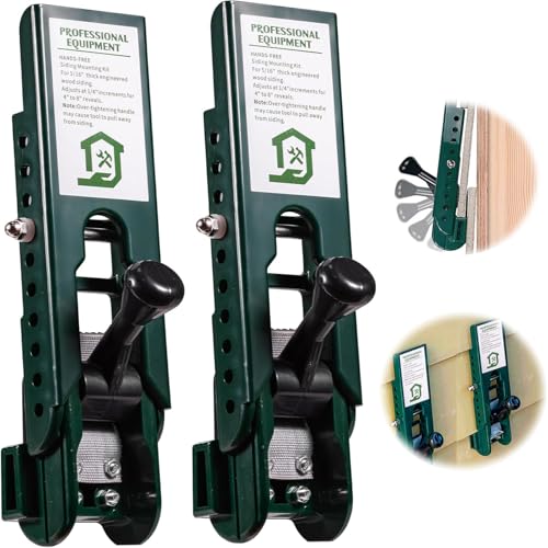 Siding Installation Tools, Siding Mounting Kit for 5/16-Inch Fiber Cement Sidings, Lap Siding Gauge tool with Adjustable Reveals (Green, 2 picks)
