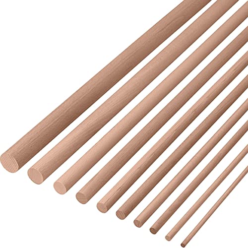 8er-Sortiment Rundstäbe – Kupfer, Alu, Stahl, Holz, Kunststoff & Mehr – 20 Cm Lang, 5 Mm Ø – Für Experimente & DIY