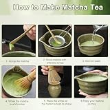 Premium zestaw do herbaty matcha z miotłą bambusową, miską ceramiczną, szuflą i uchwytem – kompletny zestaw do tradycyjnej ceremonii parzenia herbaty dla początkujących