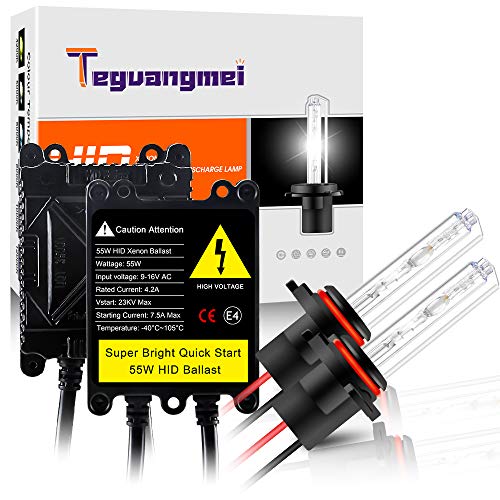 Teguangmei 9005 55W HID Kit di Conversione Xenon 6000K Bianca Lampadina + 2 pezzi AC 55W HID Ballast Ultra-Sottile per Le Auto Luce Abbagliante/Anabbagliante Xenon Kit Faro Sostitutiva