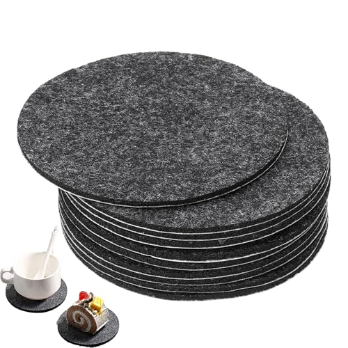 16 Stück Topfuntersetzer Filz, Untersetzer Topf, Filzuntersetzer Rund, Filz UntersetzerGroß, Für Becher, Bier, Tisch, Bars-Untersetzer Gläser (Dunkelgrau)