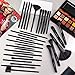 Makeup Brushes 32pcs, Yuwaku Professional Makeup Brush Set, Kabuki Face Eyes Shadow Eyeliner Foundation Blush Lip Powder Liquid Cream Blending Brushes (BLACK)