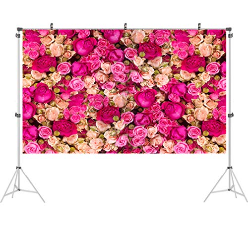 Fondo Fotográfico Flores Rosas 5x3ft Rosa para Día Madre miniatura 2