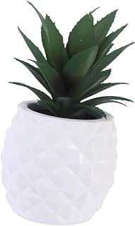 Ciieeo Decoración De Bonsái De Piña Resina para Escritorio Adorno De Maceta Simulada para Hogar y Oficina Festivo Color Blanco