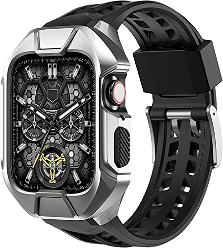 Kit de modification Apple Watch 45mm en acier boîtier luxe et bracelet sport