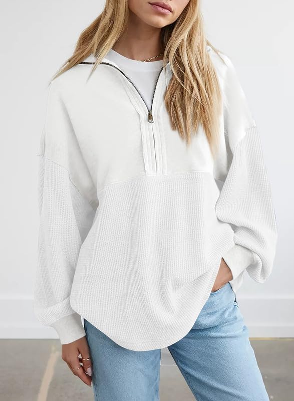 SHEWIN-Womens-Sweatshirt-Casual-Waffle-Knit-Half-Zip-Pullover-Loose-Long-Sleeve-Tops-Fall-Outfit-Clothes-2024
