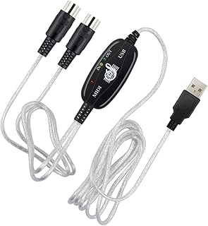 TEHAUX USB Adapter USB Keyboard Synthesizer Keyboard Midi to USB Cable PC Keyboard Cable 5 Pin Din Midi Adapter Cable Keyboard Adapter Cable Music Editing Cord Connection Cable Computer