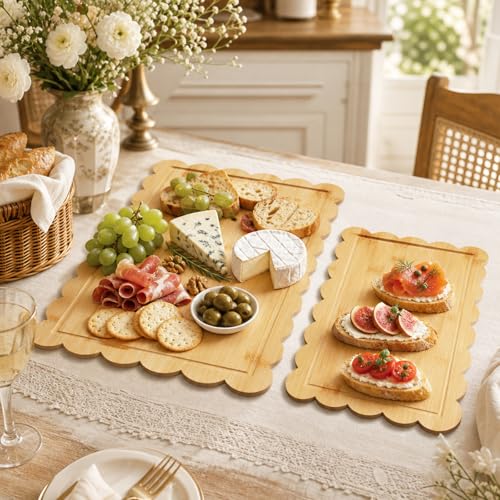 Set de 2 Tablas de Cortar de Madera con Borde Ondulado miniatura 3