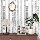 STICKEEP Black and White Wallpaper for Bedroom Boho Peel and Stick Wallpaper Geometric Triangle Arrow Pattern Modern Accent Wall Paper for Bathroom Kitchen Camper Cabinets Living Room 17.71' x 118'
