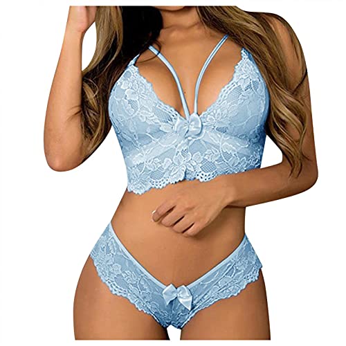 Goosuny Femme Ensemble Lingerie Erotique Nuisette sous Vetement Sexy Corset en Dentelle Brassière et G-String Femme Guêpières Porte-Jarretelle Femmes Ensemble de Lingerie Sexy en Dentelle String Cover