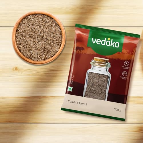 Image of Amazon Brand - Vedaka Cumin Whole | 500 g | Safed Jeera | No Added Colours or Preservatives