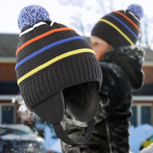 Winter Hat Beanie Windproof Knit Hat, Knitted Hat for Newborn Children Infant Autumn4