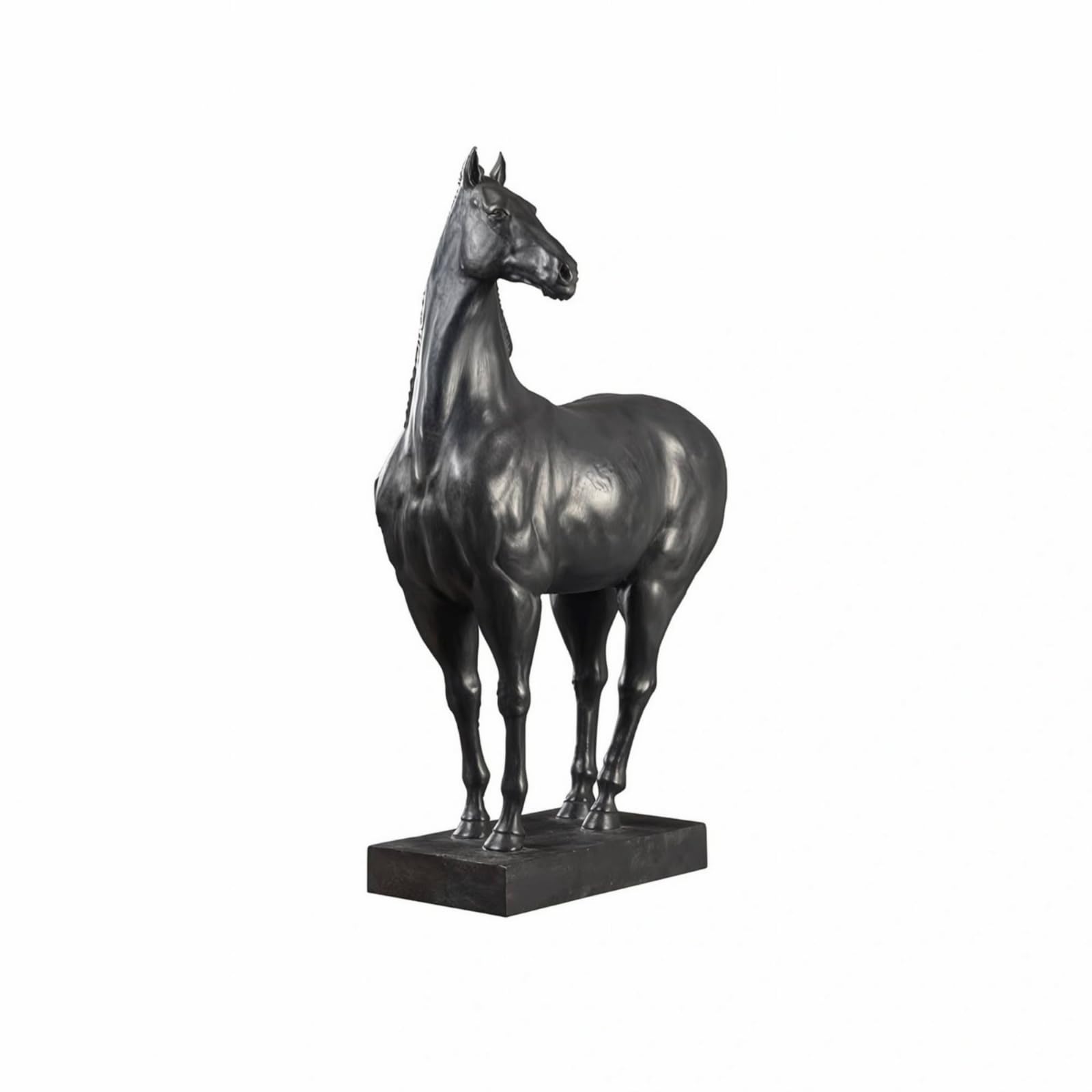 rockible Estatua Caballo con Base Brillante Adorno Tallada coración para Oficina, Negro, Pequeño 170 95 285mm