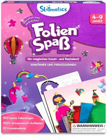 Skillmatics Kunst & Bastelaktivität- Folienspaß Einhörner und Prinzessinnen | Schmutzfreie Kunst für Kinder, Bastelsets, DIY-Aktivität, Geschenke für 4 bis 9 Jahre