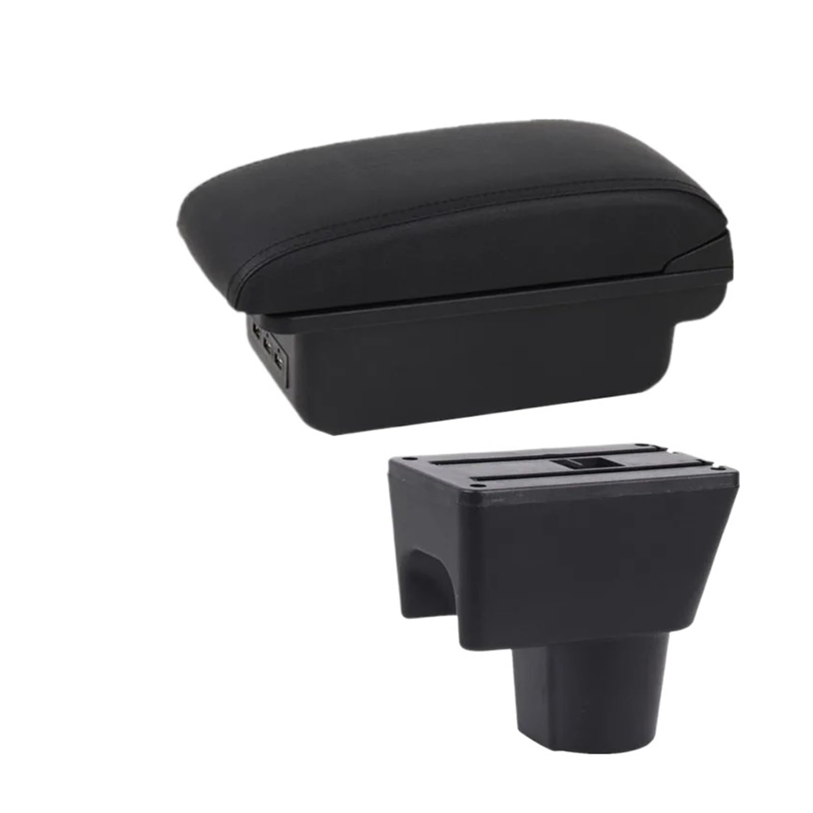 UMDJJU For Nissan For Terrano 3 For Dacia For Duster For Oroc 2010-2018 Car Armrest Box Storage Parts Accessories Car Centre Console Armrest Box(B1 Black line 3USB)