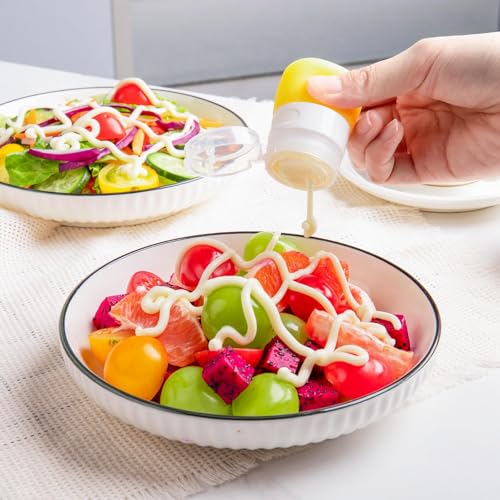 Lot de 4 Mini Bouteilles à Sauces 30ml,Bouteilles Souples et Compressibles pour Vinaigrette,Sauce,Ketchup,Miel,Confiture,Pot à Sauce Portables pour Salade et Condiments,Avec sac et Brosse de Nettoyage – vue 8