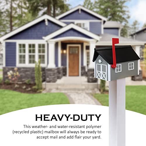 Peaceful Classics Poly Mailbox- Durable, Weather-Resistant Amish Craftsman Mailboxes for Outside Uses Like Front Yard and Road Side- Long-Lasting, Decorative, Modern Mailbox (Gray). by Peaceful Classics - Image 4
