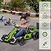 Go Karts for Kids,24V Electric Go Kart With 2 * 150W Powerful Motors,8mph Max Speed,Max Load 110lbs,W/Button Start,Lights,Safety Belt, Music Age 6-12-GREEN