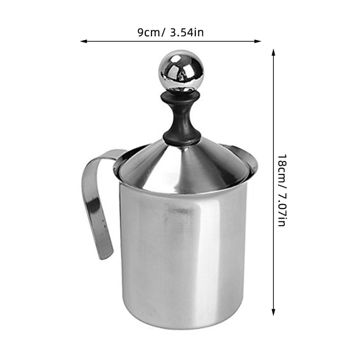 Luxshiny Montalatte Manuale in Acciaio Inox Da Doppia Rete Per Creare Di Latte Facilmente