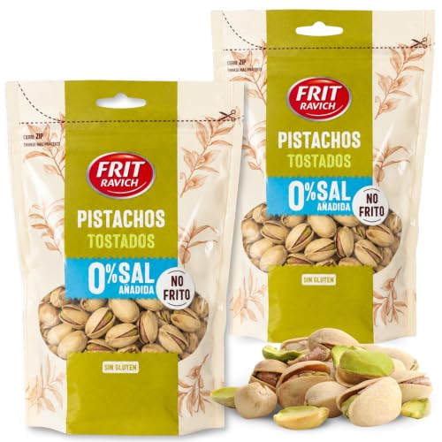 Pistachos Tostados sin Sal, Pistacho con cascara, Alto contenido de fibra, Fuete de proteínas y potasio, Sin Gluten, Producto Español, Producto sin sal, Contiene 2 unidades de 110 g