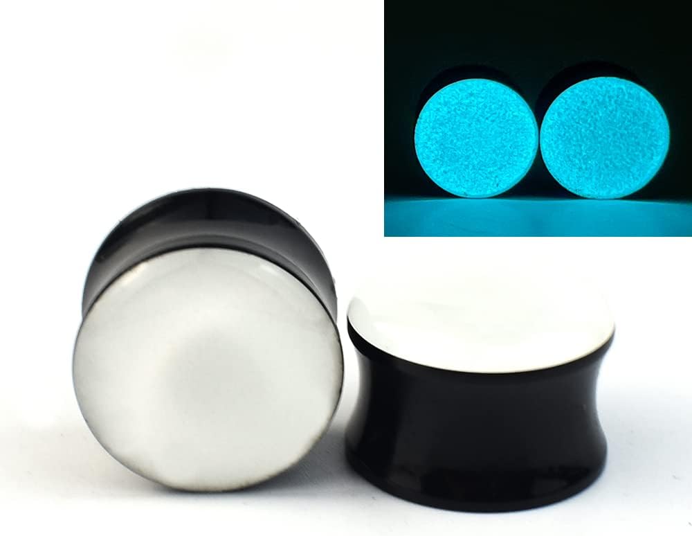 10Pcs/5pairs Glow in the Dark Acrylic Ear Tunnels Plugs and Gauges Ear Expander Studs Stretching Body Piercing Jewelry 6mm to 40mm